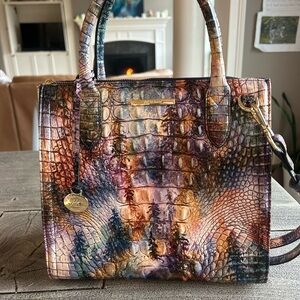 BRAHMIN WOODLAND Multicolor Forest Small Caroline Satchel Bag